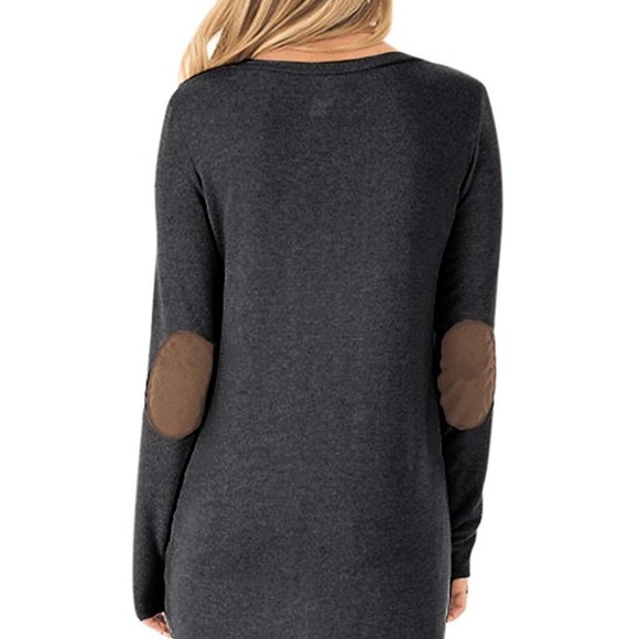 New Sleeve Faux Suede Loose Tunic Button - Picture 2 of 4